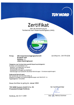 Anerkennung als Fachbetrieb nach Wasserhaushaltsgesetz (WHG) Anerkennung als Fachbetrieb nach Wasserhaushaltsgesetz (WHG)